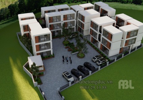 Mẫu Thiết Kế Homestay 60 Phòng 3 Tầng Bằng Nhà Bê Tông Đúc Nguyên Khối ABL