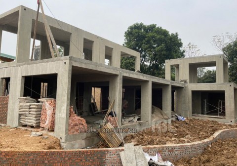 Làm nhà nghỉ cuối tuần bằng nhà bê tông đúc ABL tại thôn Thiên Lộc