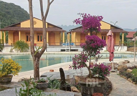 Thi công nhà lắp ghép tại khu du lịch Cánh Tiên, Hà Giang