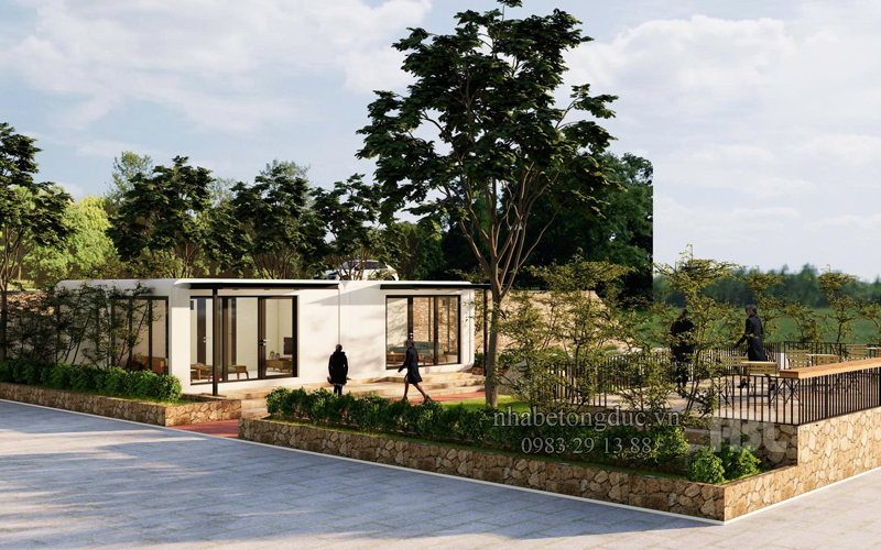 thiết kế nhà bê tông đúc sẵn nguyên khối