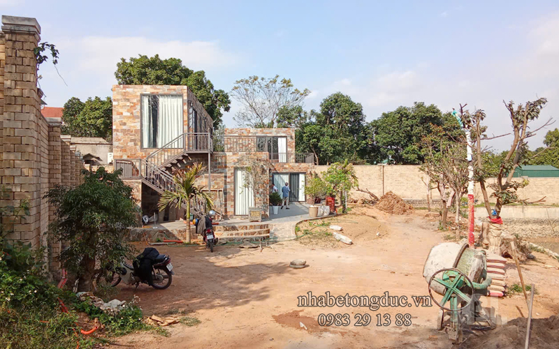 biệt thự hiện đại lắp từ 9 modules nhà bê tông đúc mẫu V05A