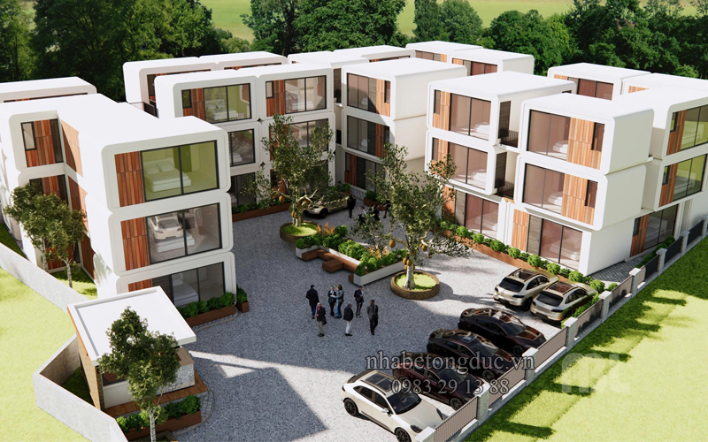 thiết kế homestay bằng nhà bê tông đúc