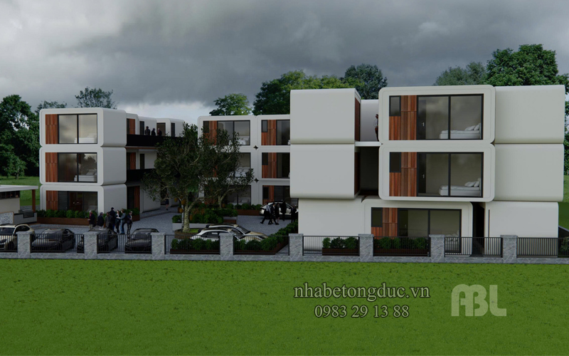 nhà đúc bê tông nguyên khối phù hợp làm homestay