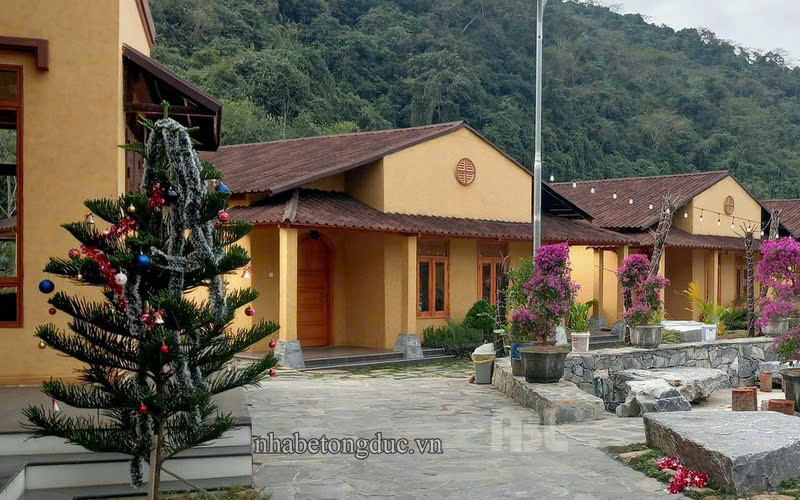 xây nhà khu du lịch sinh thái bằng bê tông đúc
