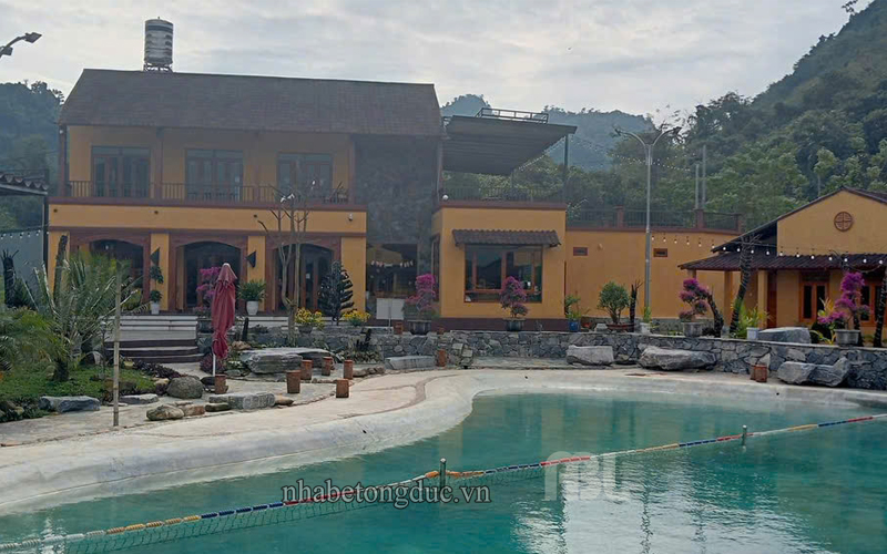 xây nhà khu du lịch sinh thái bằng bê tông lắp ghép