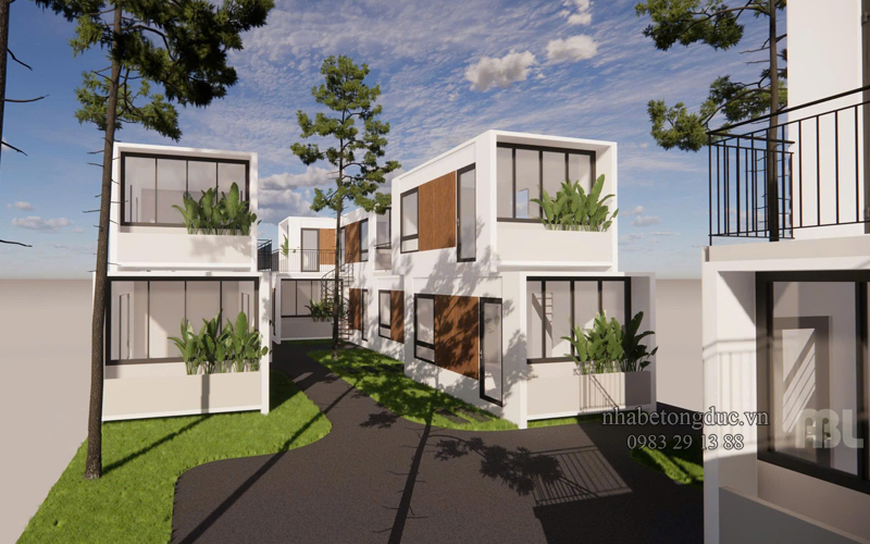 nha be tong duc dung thiet ke resort mini