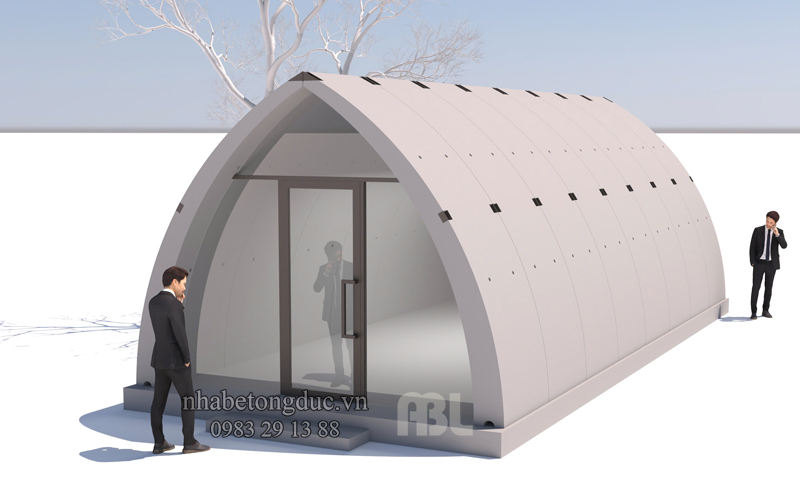 thiết kế 3D bungalow bê tông đúc ABL