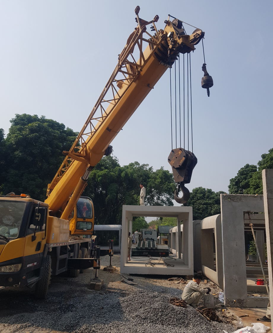 hình ảnh lắp đặt nhà bê tông đúc sẵn ABL mẫu V05A