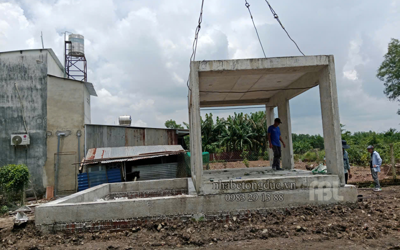 lắp đặt 2 căn nhà bê tông nguyên khối V05A tại Đồng Nai